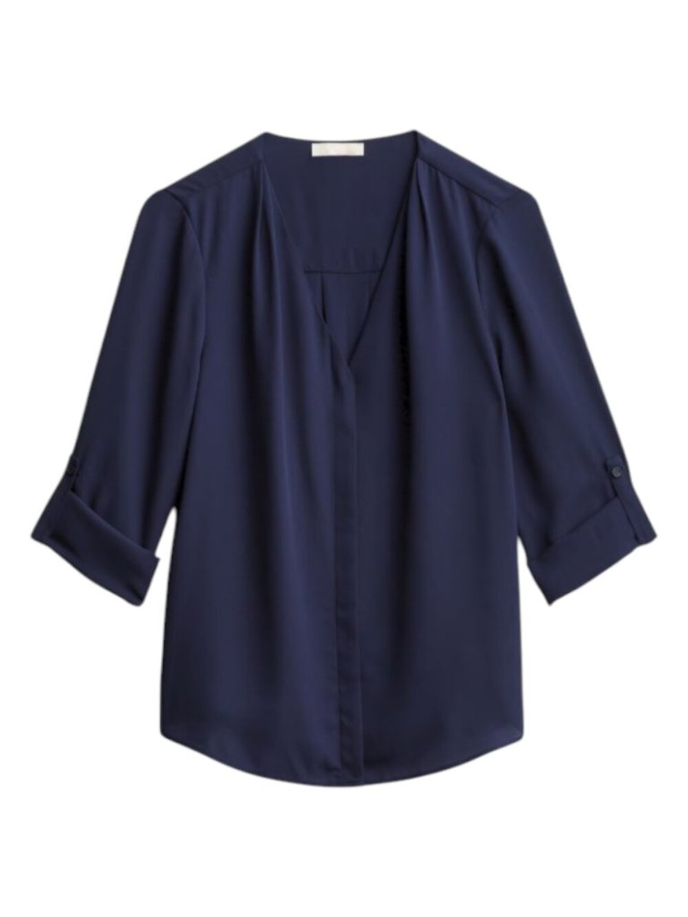 &.Layered | Navy Sammara V Neck Blouse | L